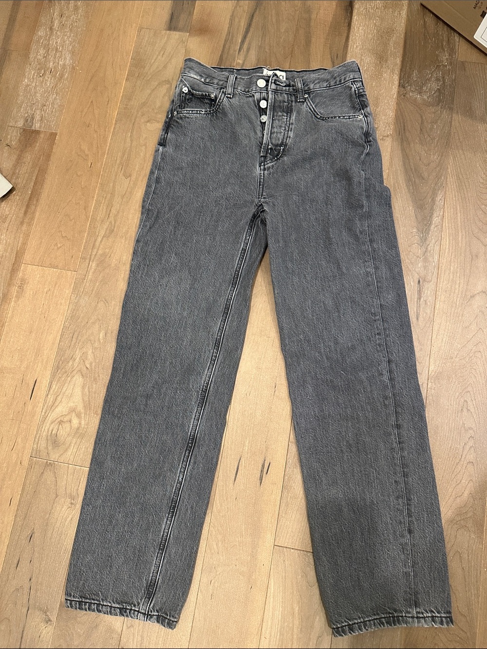 Etica Women's Charcoal Grey Boot Cut Button Fly Jeans
